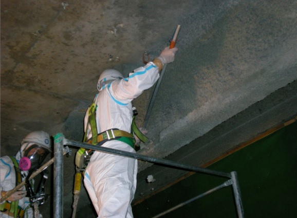 국내 석면건축물 55.2%가 공공건축물인 것으로 나타났다. 사진은 석면해체공사 전경