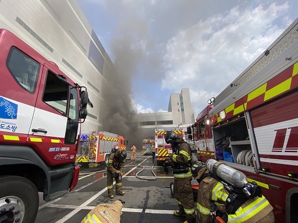 용인 물류센터 화재 현장 (사진=경기도소방재난본부)