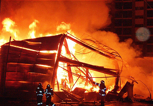 군산 모델하우스 화재(사진=국가화재정보센터)