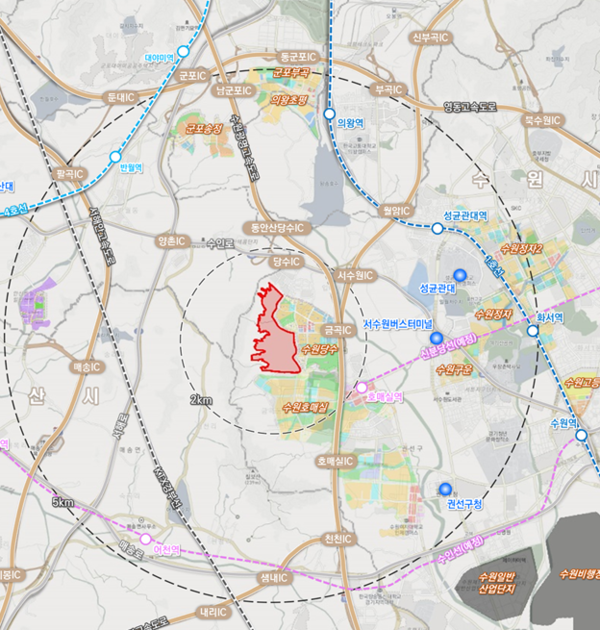 수원당수2지구 위치도 (자료_국토교통부)