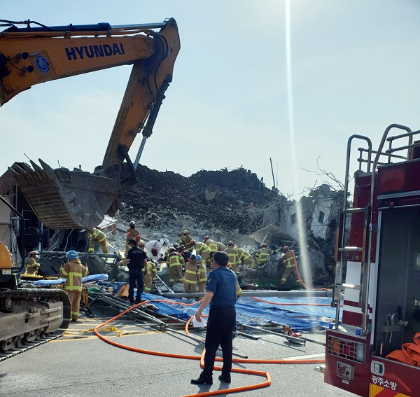 광주시 건축물 붕괴사고 현장(사진=광주광역시소방안전본부)