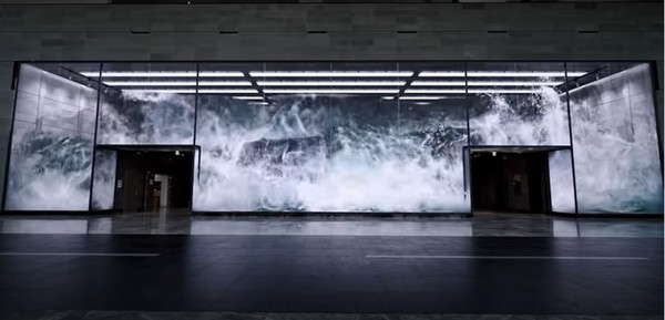 물을 주제로 한 미디어 아트를 선보인 디스트릭스