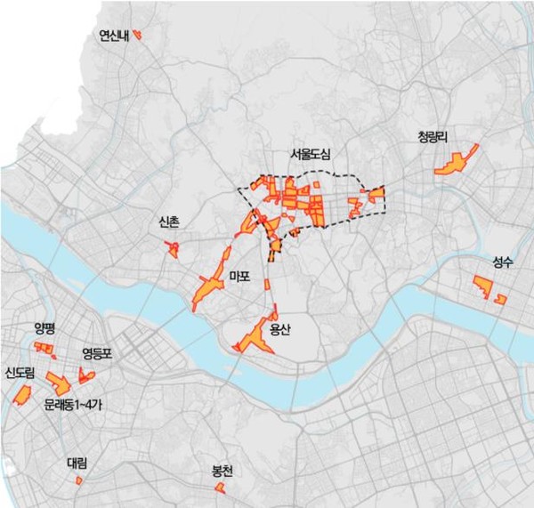 도시정비형 재개발 지역 위치도(자료=서울특별시)