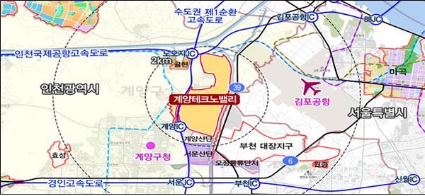 인천 계양 테크노밸리 공공주택지구 위치도