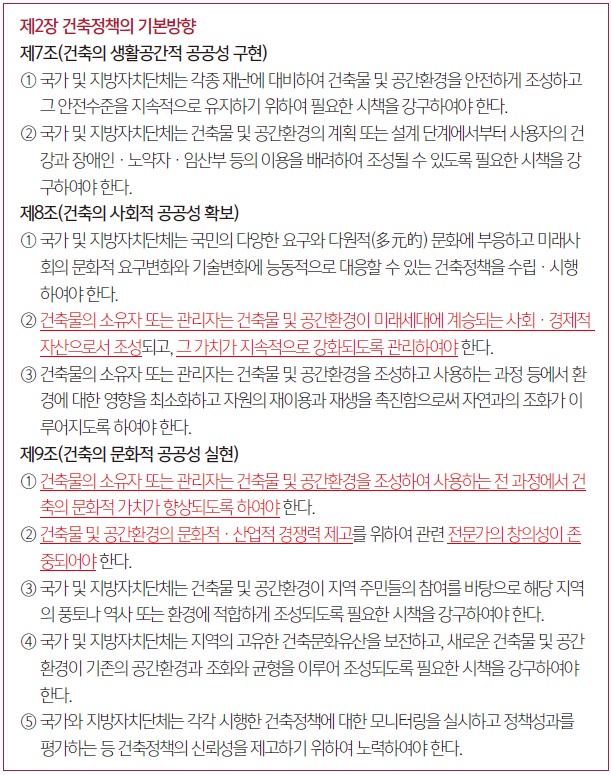 건축기본법 제7조∼제9조