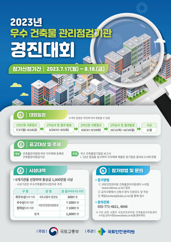 우수 건축물 관리점검기관 경진대회 포스터(자료=국토안전관리원)