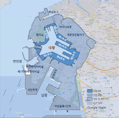 인천 내항 및 배후지역 위치도(자료=인천연구원)