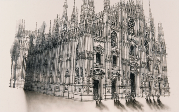 이여운_밀라노 대성당, 81x130cm, 2015 캔버스천에 수묵 (자료=서울아트나우 갤러리)