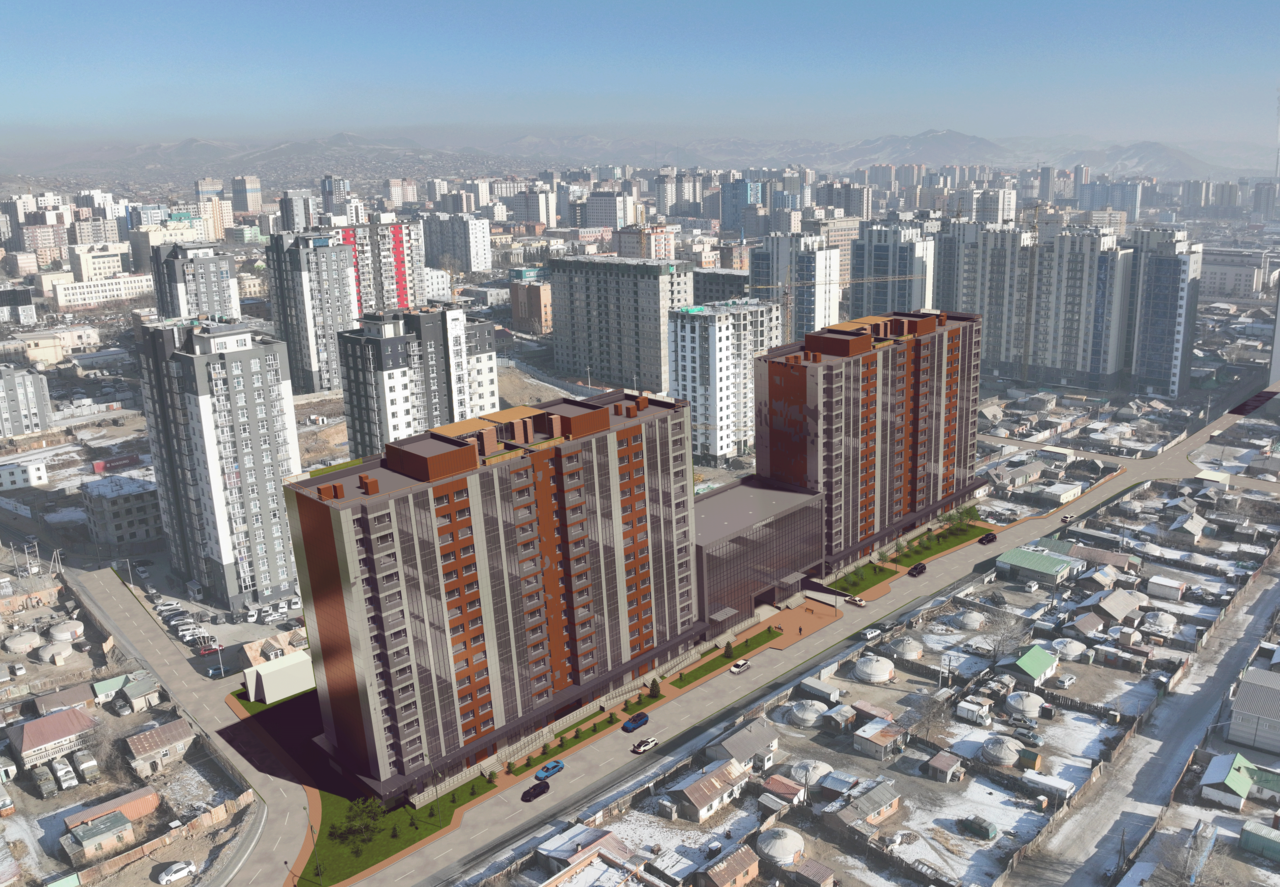 몽골 울란바토르 도심 외곽에 조성된 HOR ENC LLC 392세대 아파트 단지 전경. 조창곤 건축사(주.경진건축사사무소)가 설계를 맡아 한국식 아파트 설계 방식을 현지에 적용한 사례다. (자료=주.경진 건축사사무소)