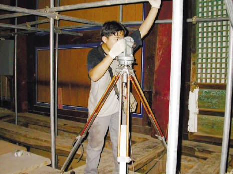 법주사 대웅보전 실측 당시(사진=유진 건축사사무소)