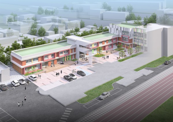 00여자중학교 그린스마트스쿨 조성 설계공모 당선작. (자료=상아건축사사무소)